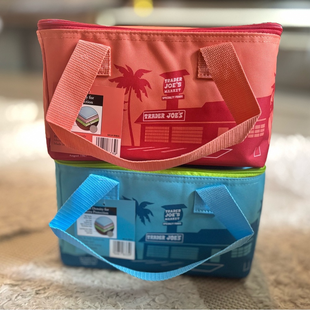 Trader Joe's  Mini Insulated Bags.Pink & blue